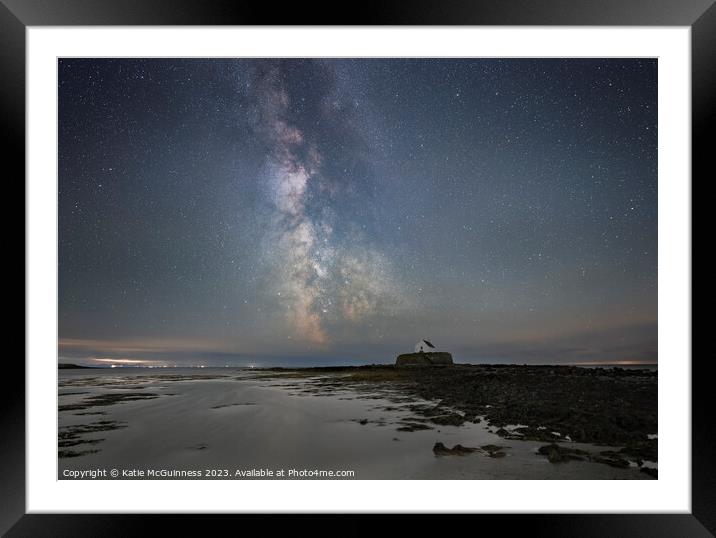 Church in the sea, milky way Framed Mounted Print by Katie McGuinness