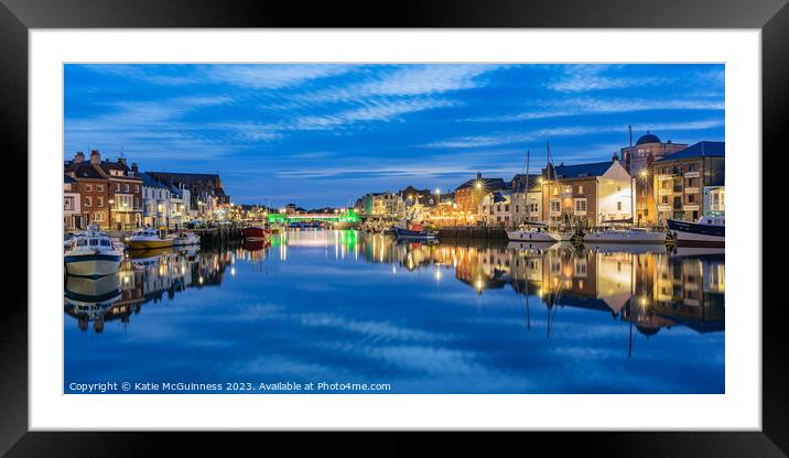 Weymouth Harbour Reflections Framed Mounted Print by Katie McGuinness