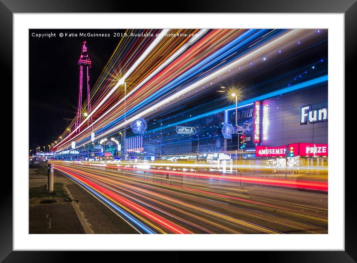 Blackpool illuminated tram Framed Mounted Print by Katie McGuinness