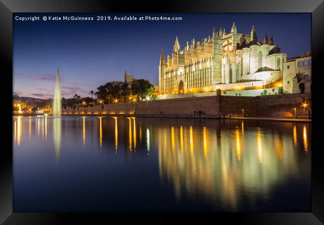 La Seu Cathedral, Palma at dusk Framed Print by Katie McGuinness