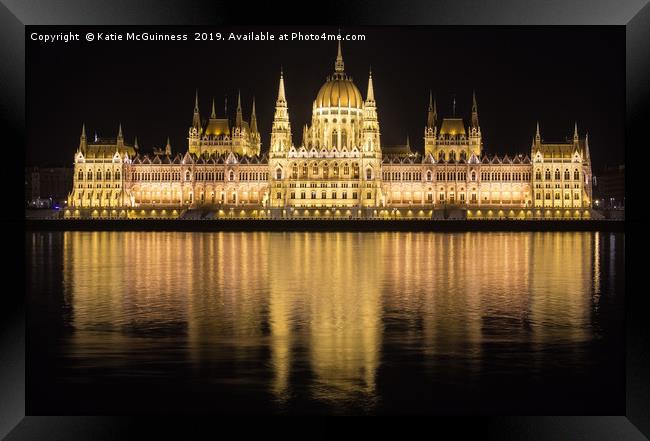 Hungarian Parliament building, Budapest Framed Print by Katie McGuinness
