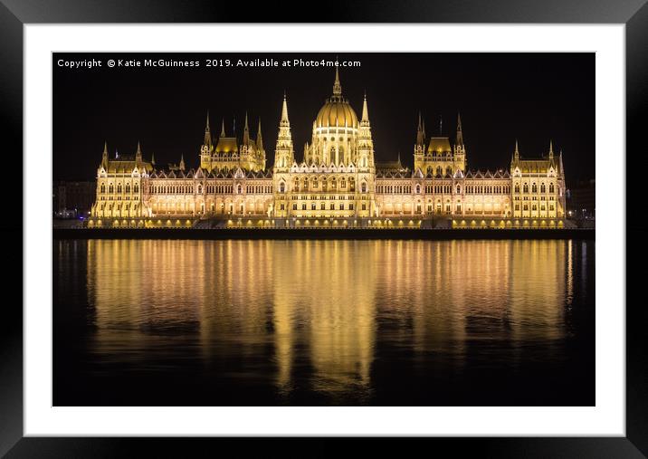 Hungarian Parliament building, Budapest Framed Mounted Print by Katie McGuinness
