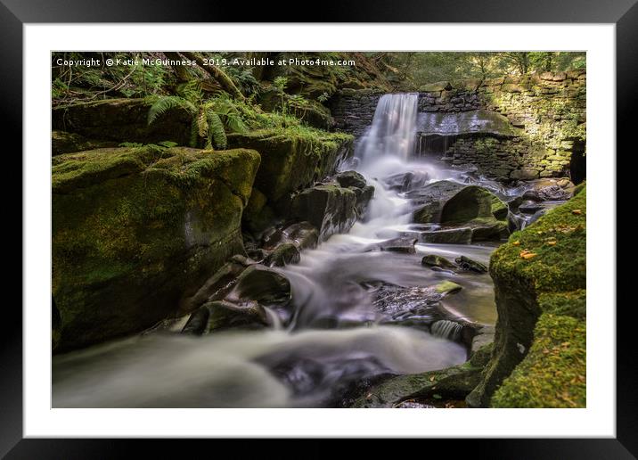 Healey Dell Waterfall Framed Mounted Print by Katie McGuinness
