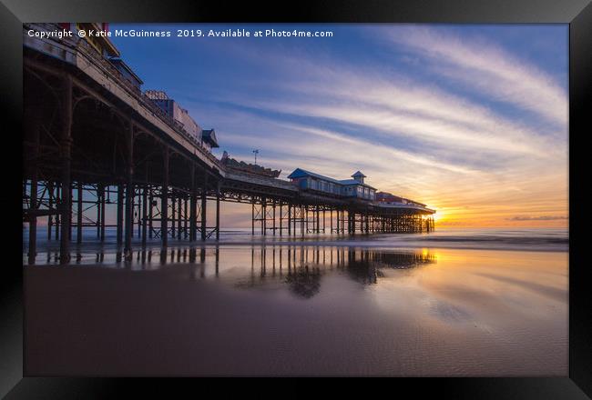 Blackpool Central Pier at sunset Framed Print by Katie McGuinness