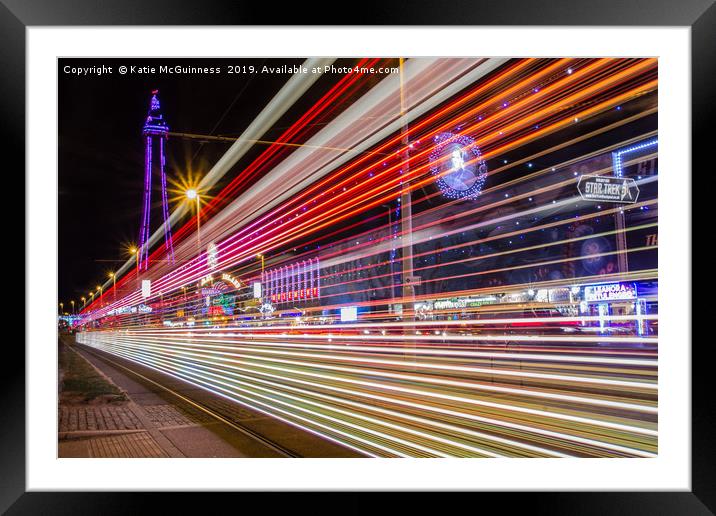 Blackpool illuminated tram Framed Mounted Print by Katie McGuinness