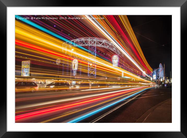 Blackpool illuminated tram Framed Mounted Print by Katie McGuinness