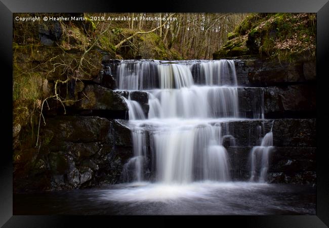 Bowlees Cascading Waterfalls Framed Print by Heather McGow