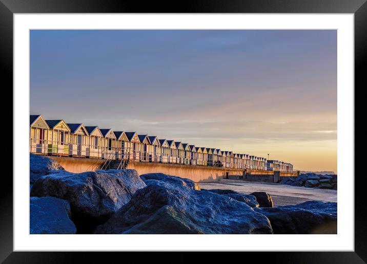 Beach Huts Southwold Framed Mounted Print by Robbie Spencer