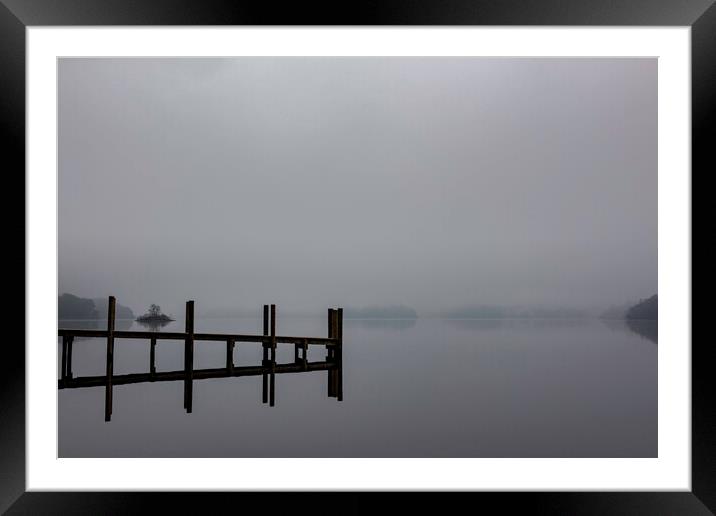 Lake District Jetty at Dawn Framed Mounted Print by Robbie Spencer