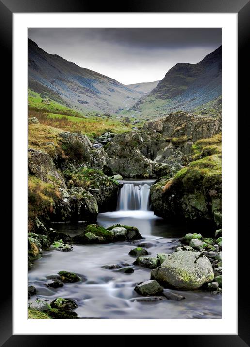 Lake District waterfall Framed Mounted Print by Robbie Spencer