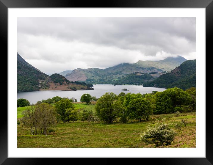 view down to Ullswater Framed Mounted Print by Robbie Spencer