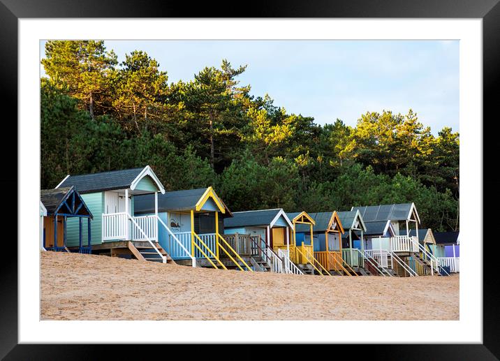 colourful wells beach huts Framed Mounted Print by Robbie Spencer