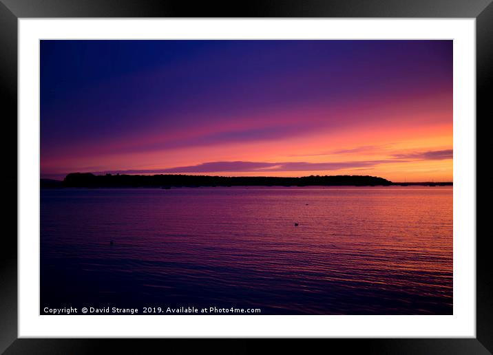 Sunset over Sandbanks Framed Mounted Print by David Strange