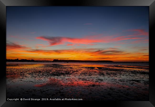 Sunset at Sandbanks Framed Print by David Strange