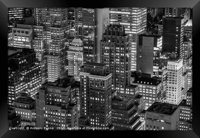 Buildings of Manhattan Framed Print by Anthony Rosner
