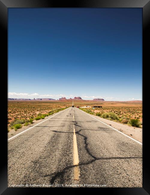 Road to Monument Valley Framed Print by Anthony Rosner