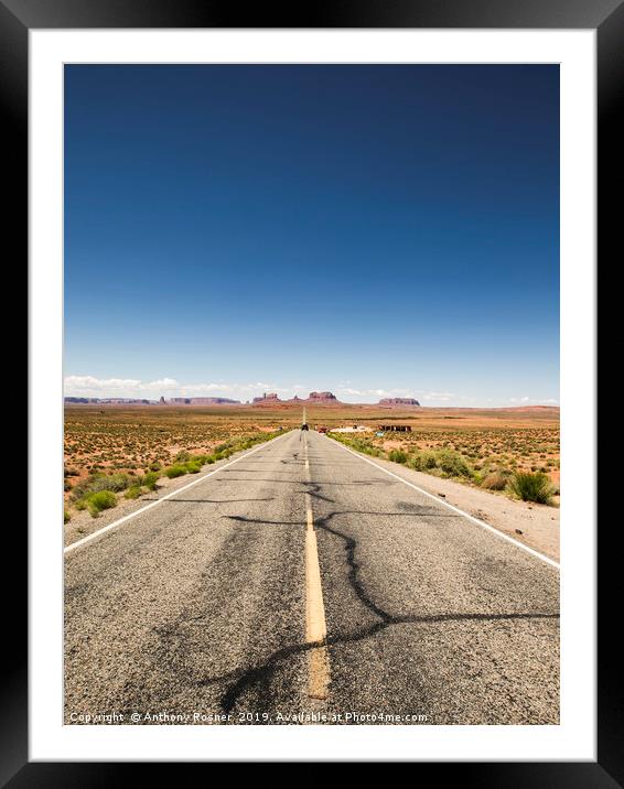 Road to Monument Valley Framed Mounted Print by Anthony Rosner