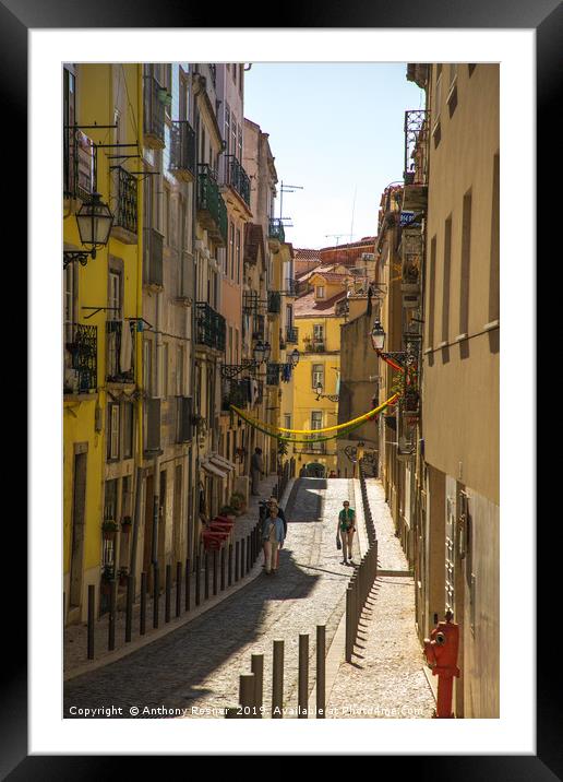 Hidden Streets of Lisbon Framed Mounted Print by Anthony Rosner