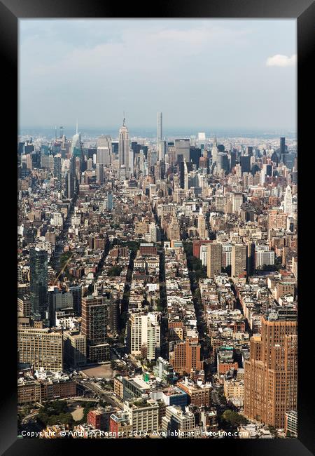 Midtown Manhattan New York City Framed Print by Anthony Rosner