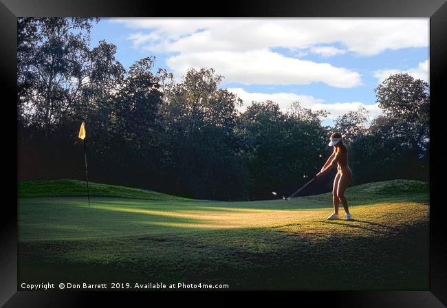 Nude Glamour Model Golfer Framed Print by Don Barrett