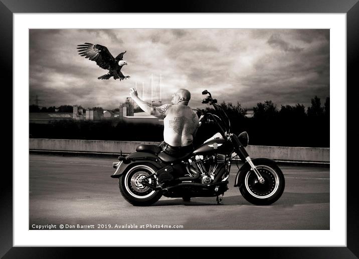 Harley Davidson Freedom Eagle Framed Mounted Print by Don Barrett
