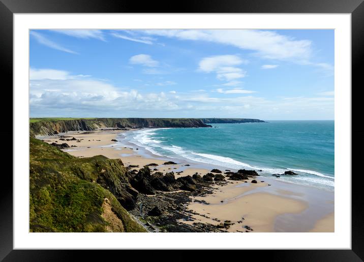 The wild rugged coastline of Pembrokeshire Framed Mounted Print by David Wall