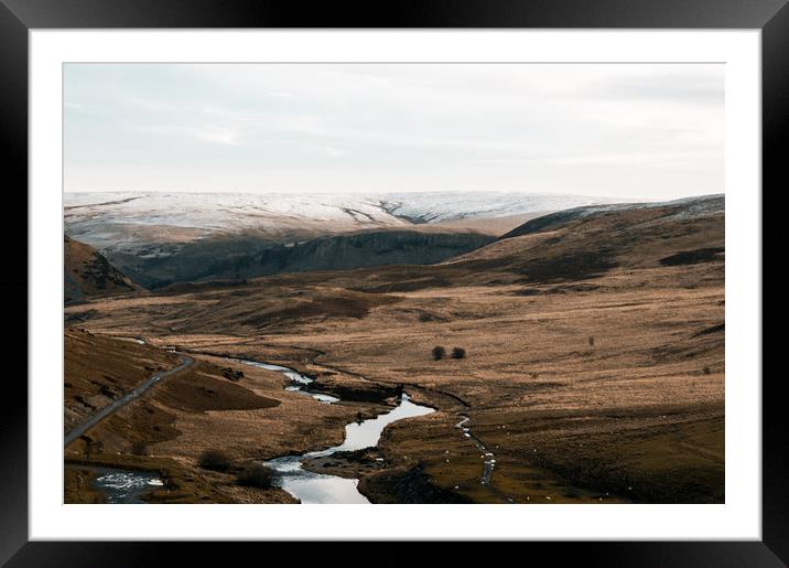 The bleak moorland of the Elan Valley Framed Mounted Print by David Wall