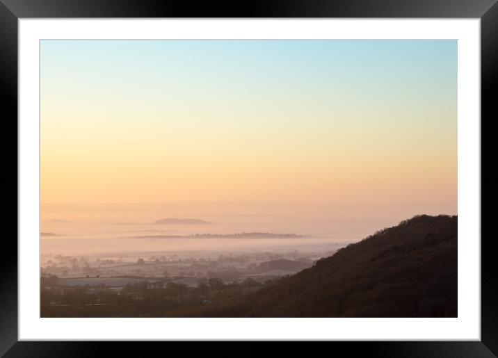 Misty winters sunrise Framed Mounted Print by David Wall