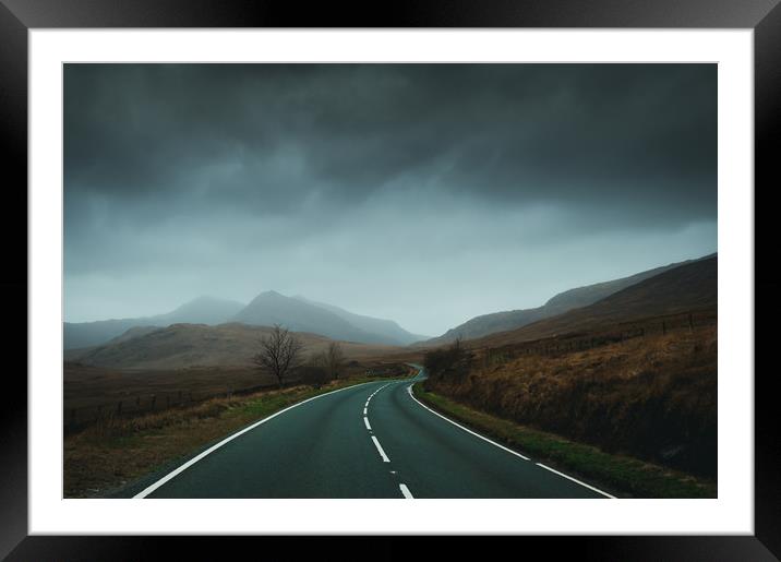 Road to Snowdon Framed Mounted Print by David Wall