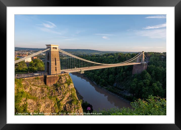 Summer Evening Bristol Clifton Suspension Bridge Framed Mounted Print by Neil William-Carter