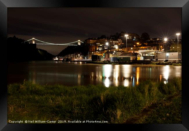 Bristol Clifton Suspension Bridge at Night         Framed Print by Neil William-Carter