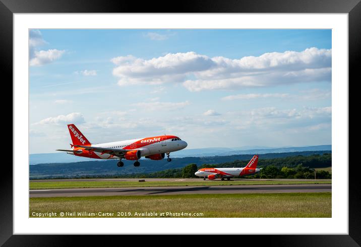 EasyJet, Easy Jet at Bristol airport Framed Mounted Print by Neil William-Carter