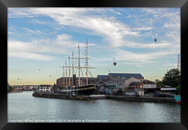 SS Great Britain and Bristol Balloon Festival Framed Print by Neil William-Carter