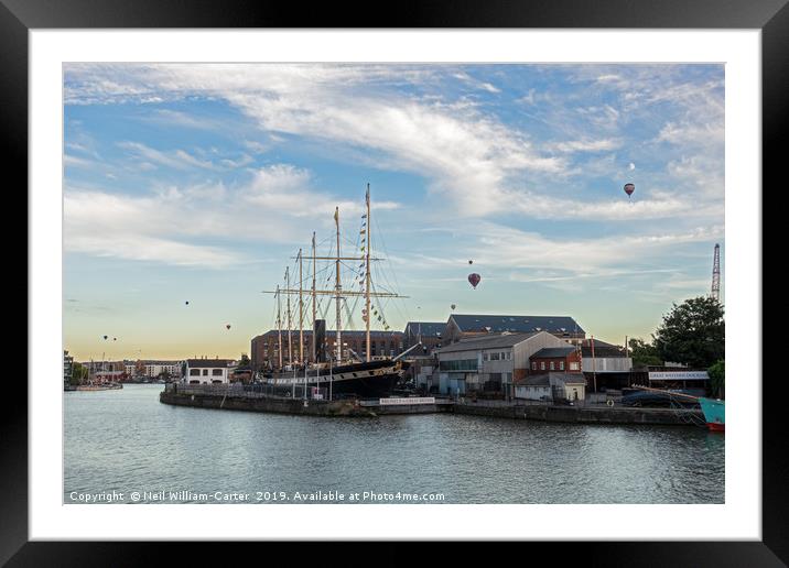 SS Great Britain and Bristol Balloon Festival Framed Mounted Print by Neil William-Carter