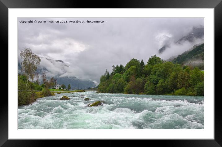 The Oldeelva River at Olden, Norway. Framed Mounted Print by Darren Kitchen