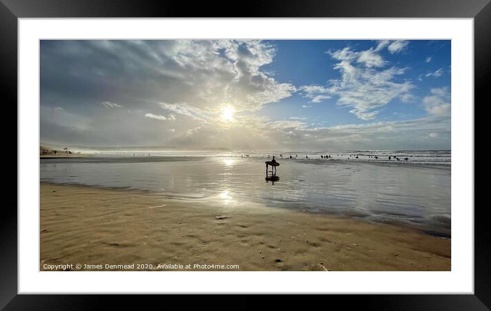 Autumn surfer Framed Mounted Print by James Denmead