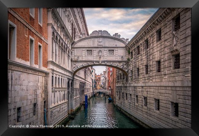 Venice - Bridge of Sighs Framed Print by Steve Thomson