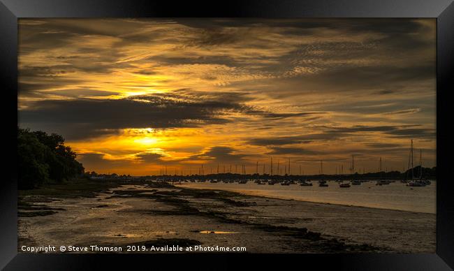 Chichester Harbour - Golden Hour Framed Print by Steve Thomson