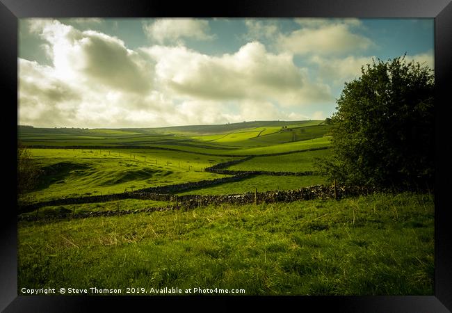 Peak District Fieldscape Framed Print by Steve Thomson