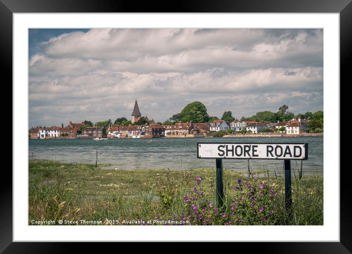 Shore Road, Bosham Village West Sussex Framed Mounted Print by Steve Thomson