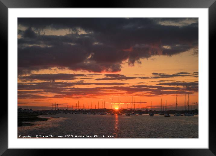 Harbour Sunset - Chichester Framed Mounted Print by Steve Thomson