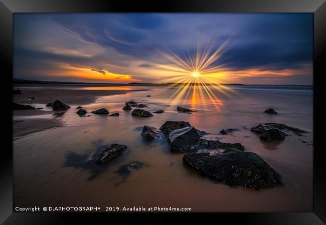 Sunset beach Framed Print by D.APHOTOGRAPHY 