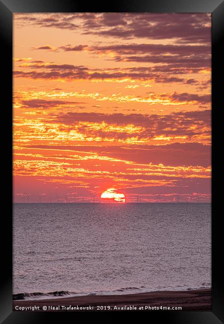 Norfolk Coast Red Sunrise Framed Print by Neal Trafankowski