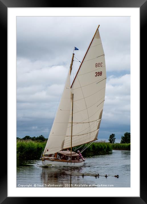 Norfolk Broads Sailing Boat Framed Mounted Print by Neal Trafankowski