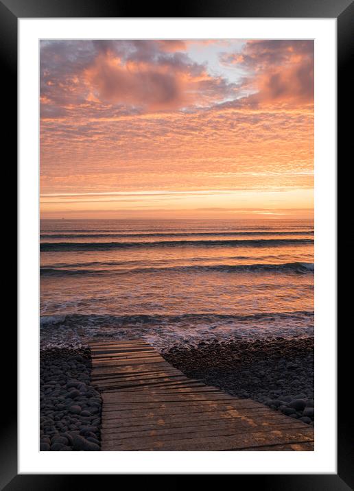 Heavenly pathway to sunset Framed Mounted Print by Tony Twyman