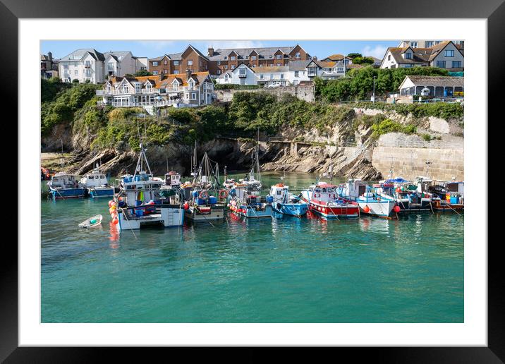 Newquay Harbour Cornwall Framed Mounted Print by Tony Twyman