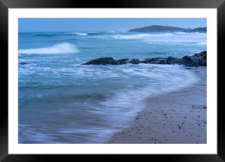Views across Fistral Beach at Newquay Framed Mounted Print by Tony Twyman