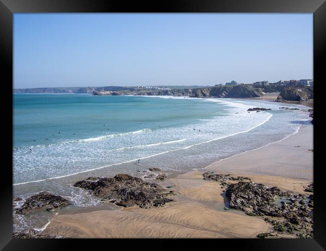 Towan Beach in Newquay Framed Print by Tony Twyman