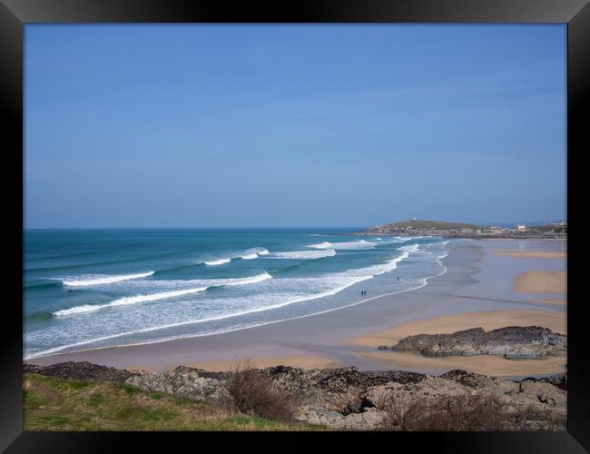 Fistral Beach in Newquay Framed Print by Tony Twyman