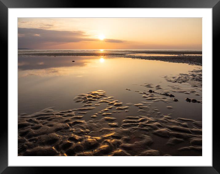 Sunset tidal pool reflections Framed Mounted Print by Tony Twyman